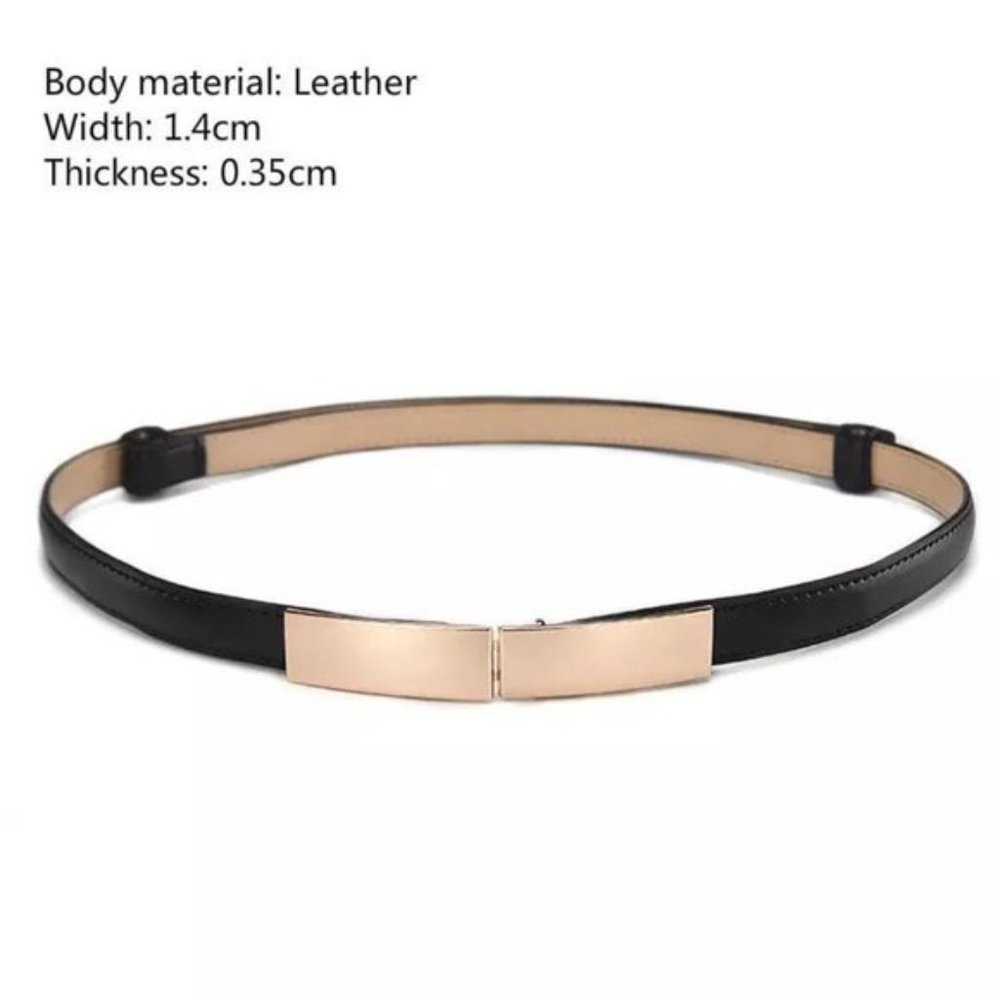 NEW Adjustable Strap Length Fashion Women's Versatile PU Leather Skinny Belt - Picture 3 of 5